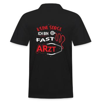 Keine Sorge ich bin fast Arzt Medizin Student - Männer Poloshirt - Schwarz - Hinten - Kai (181cm)