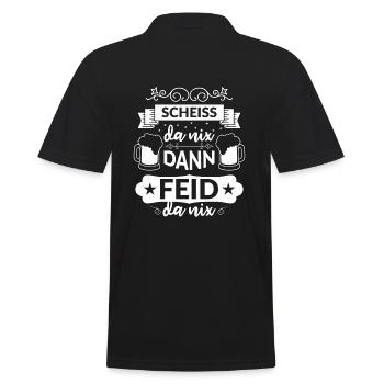 Scheiß da nix dann feid da nix Bayern Sprüche - Männer Poloshirt - Schwarz - Hinten - Kai (181cm)