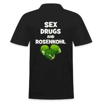 Sex Drugs And Rosenkohl Vegetarier Veganer - Männer Poloshirt - Schwarz - Hinten - Kai (181cm)
