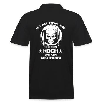 Leg das Rezept weg Ich bin Koch und kein Apotheker - Männer Poloshirt - Schwarz - Hinten - Kai (181cm)
