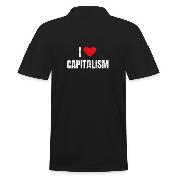 I Love Capitalism Kapitalismus - Männer Poloshirt - Schwarz - Hinten - Kai (181cm)