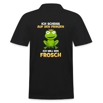 Ich scheiss auf den Prinzen ich will den Frosch - Männer Poloshirt - Schwarz - Hinten - Kai (181cm)