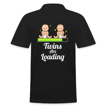 Twins are loading Zwillinge Schwangerschaft - Männer Poloshirt - Schwarz - Hinten - Kai (181cm)