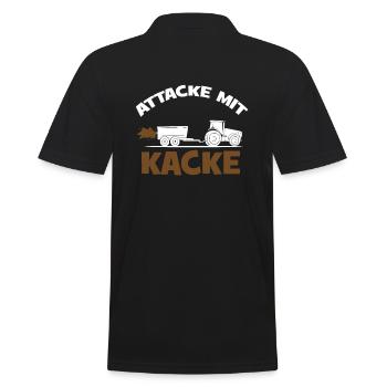 Attacke mit Kacke Bauer Landwirt Gülle Bauernhof - Männer Poloshirt - Schwarz - Hinten - Kai (181cm)
