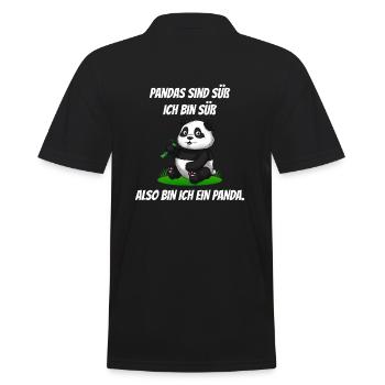 Pandas sind süß Pandabär Panda Bambus - Männer Poloshirt - Schwarz - Hinten - Kai (181cm)