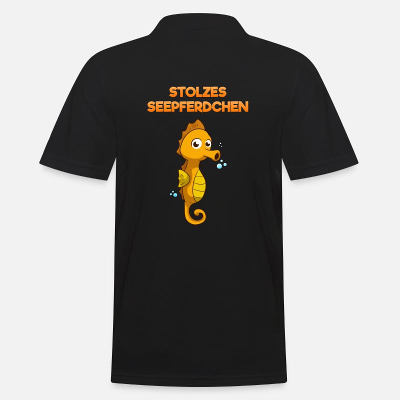 Stolzes Seepferdchen Frühschwimmer Schwimmanfänger - Männer Poloshirt - Schwarz