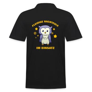 Fleißige Nachteule im Einsatz Krankenschwester - Männer Poloshirt - Schwarz - Hinten - Kai (181cm)