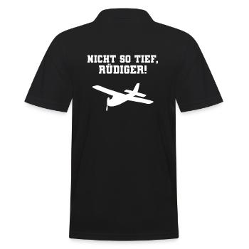 Nicht so tief Rüdiger Rc-Flugzeug - Männer Poloshirt - Schwarz - Hinten - Kai (181cm)