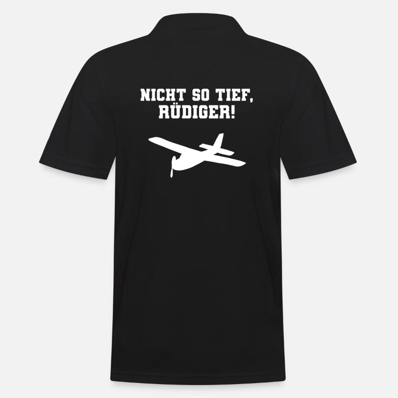 Nicht so tief Rüdiger Rc-Flugzeug - Männer Poloshirt - Schwarz