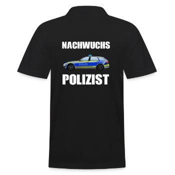 Nachwuchs Polizist Polizei Polizisten - Männer Poloshirt - Schwarz - Hinten - Kai (181cm)