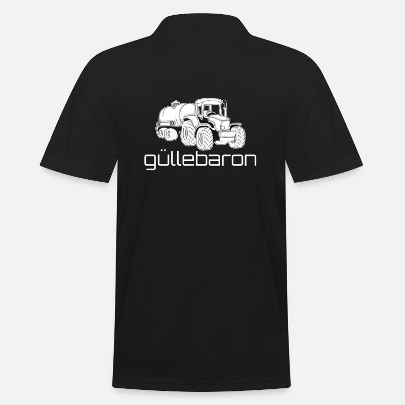 Güllebaron Landwirt Bauer Gülle Traktor - Männer Poloshirt - Schwarz