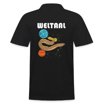 Weltaal Aal Angler - Männer Poloshirt - Schwarz - Hinten - Kai (181cm)