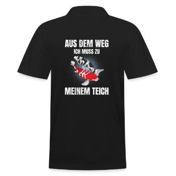 Aus dem Weg ich muss zu meinem Teich Koi Karpfen - Männer Poloshirt - Schwarz - Hinten - Kai (181cm)
