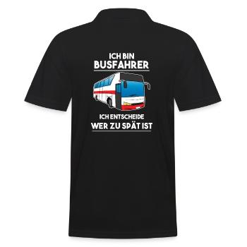 Busfahrer Ich entscheide wer zu spät ist Bus - Männer Poloshirt - Schwarz - Hinten - Kai (181cm)