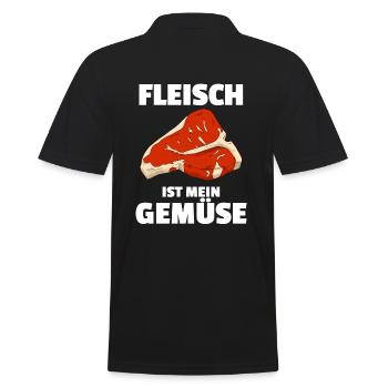 Fleisch Ist Mein Gemüse Fleischesser - Männer Poloshirt - Schwarz - Hinten - Kai (181cm)