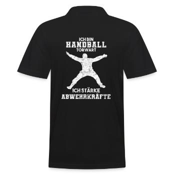 Ich Bin Handball Torwart Ich Stärke Abwehrkräfte - Männer Poloshirt - Schwarz - Hinten - Kai (181cm)