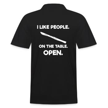 I Like People On The Table Open Doctor Surgeon OP - Men's Polo Shirt - black - Back - Kai (181cm)