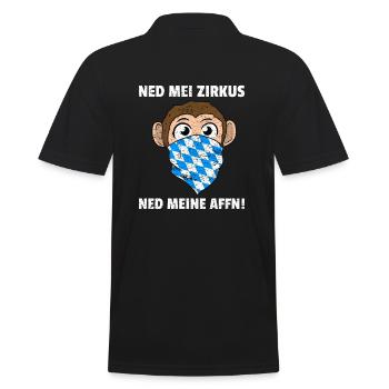 Ned Mei Zirkus Ned Meine Affn Bayrisch Vintage - Männer Poloshirt - Schwarz - Hinten - Kai (181cm)