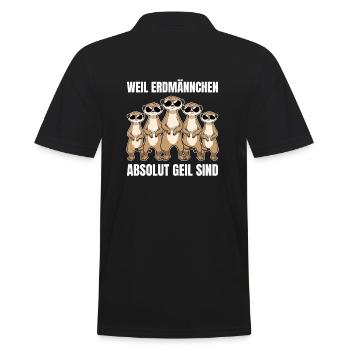 Weil Erdmännchen absolut geil sind - Männer Poloshirt - Schwarz - Hinten - Kai (181cm)