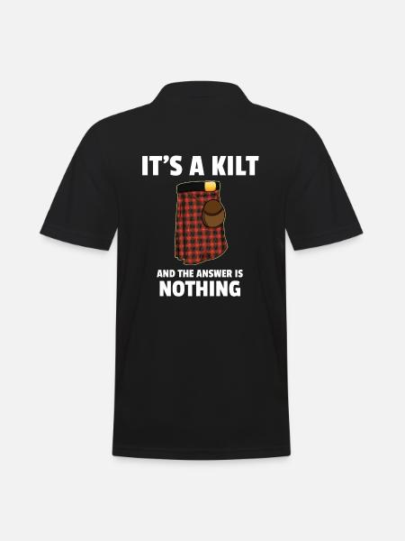 C'est un kilt et la réponse n'est rien Ecosse - Polo Homme - noir