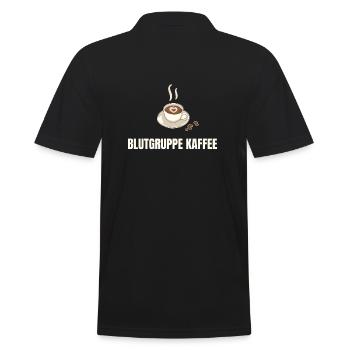 Blutgruppe Kaffee Koffein - Männer Poloshirt - Schwarz - Hinten - Kai (181cm)