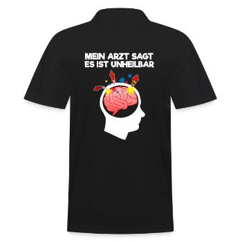 Mein Arzt sagt es ist unheilbar - Männer Poloshirt - Schwarz - Hinten - Kai (181cm)