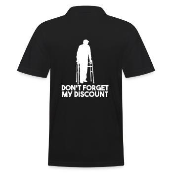 Don't Forget My Discount Pensioner Discount - Men's Polo Shirt - black - Back - Kai (181cm)