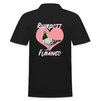 Ruhrpott Flamingo Ruhrgebiet Bunte Taube - Männer Poloshirt - Schwarz - Hinten - Kai (181cm)