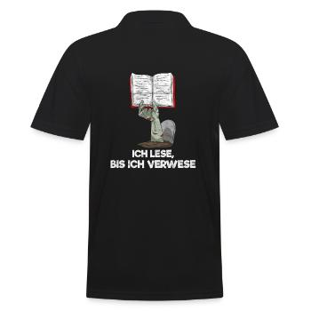 Ich Lese Bis Ich Verwese Bücherwurm Leseratte - Männer Poloshirt - Schwarz - Hinten - Kai (181cm)