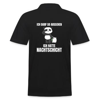 Ich Darf So Aussehen Ich Hatte Nachtschicht Panda - Männer Poloshirt - Schwarz - Hinten - Kai (181cm)