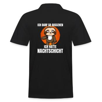 Ich Darf So Aussehen Ich Hatte Nachtschicht - Männer Poloshirt - Schwarz - Hinten - Kai (181cm)