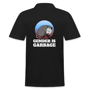 Gender Is Garbage LGBT Nichtbinär - Männer Poloshirt - Schwarz - Hinten - Kai (181cm)