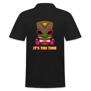 It's Tiki Time Party Vacation Hawaii - Men's Polo Shirt - black - Back - Kai (181cm)