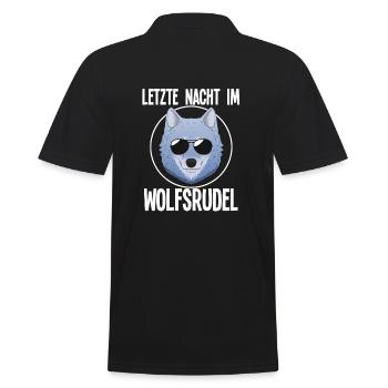 Letzte Nacht Im Wolfsrudel Junggesellenabschied - Männer Poloshirt - Schwarz - Hinten - Kai (181cm)