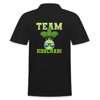 Team Kohlrabi Superfood Veganer Vegetarier - Männer Poloshirt - Schwarz - Hinten - Kai (181cm)