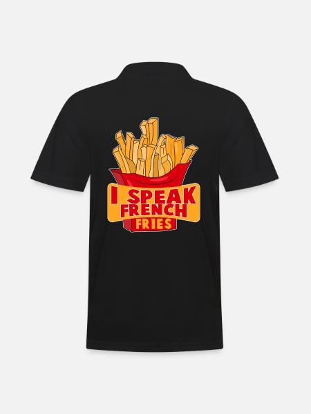 I Speak French Fries - Men's Polo Shirt - black