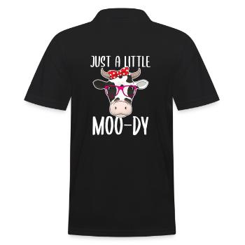 Just a little moo-dy cow farmer farmer - Men's Polo Shirt - black - Back - Kai (181cm)