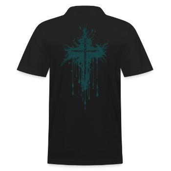 Cross Gothic Goth Evil - Men's Polo Shirt - black - Back - Kai (181cm)