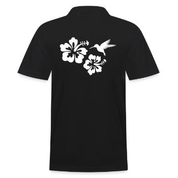 fleurs tropicales hibiscus forêt tropicale humide - Polo Homme - noir - Dos - Kai (181cm)