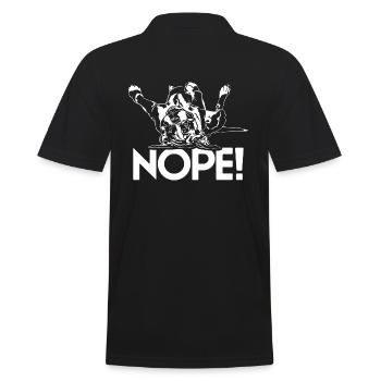 Funny BOXER Nope dog dogs saying Wilsigns - Men's Polo Shirt - black - Back - Kai (181cm)