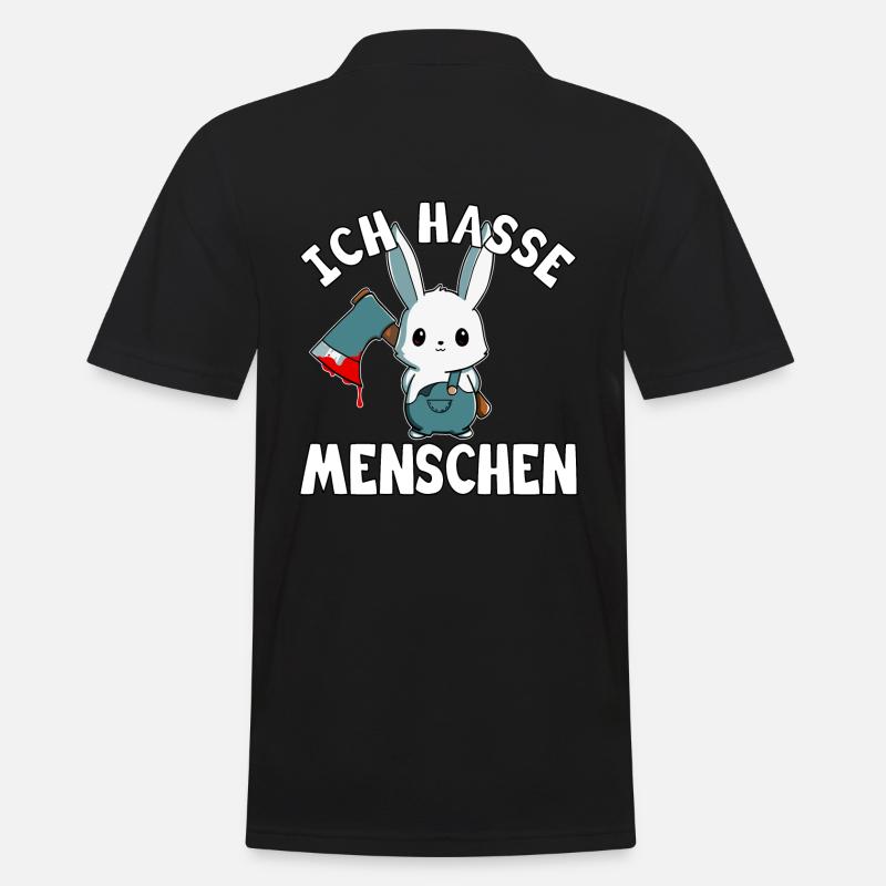 Ich hasse Menschen - Männer Poloshirt - Schwarz
