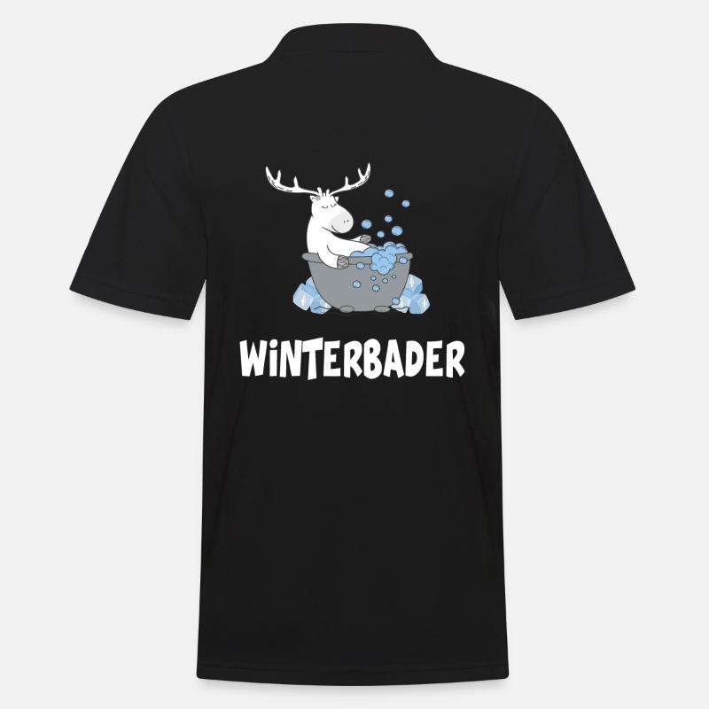 Winterbader eisschwimmen Eisbad Eisbader - Männer Poloshirt - Schwarz