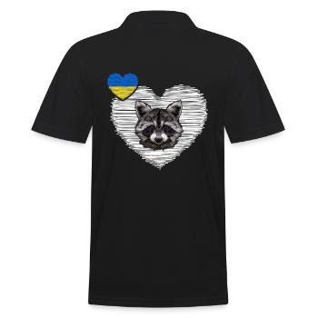 UKRAINE Cherson waschbär "the cherson raccoon" - Männer Poloshirt - Schwarz - Hinten - Kai (181cm)