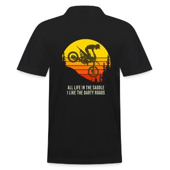 Motocross Motorrad Cross Motorräder - Männer Poloshirt - Schwarz - Hinten - Kai (181cm)