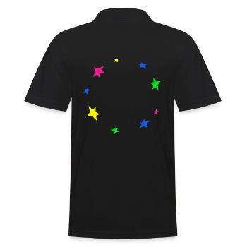 Étoile cercle cadre décoration étoile décor coloré - Polo Homme - noir - Dos - Kai (181cm)