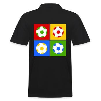 Fußball Pop-Art - Männer Poloshirt - Schwarz - Hinten - Kai (181cm)
