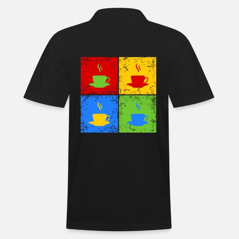 Kaffee Tee Cappuccino - Männer Poloshirt - Schwarz