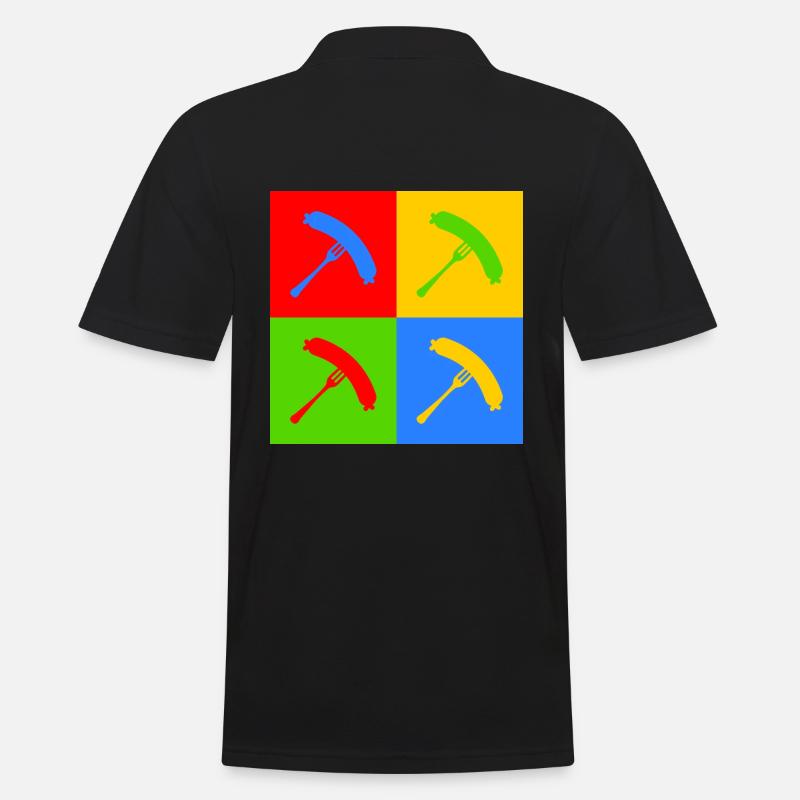 Bratwurst Pop-Art - Männer Poloshirt - Schwarz