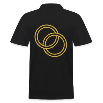 alliances entrelacées dorées - Polo Homme - noir - Dos - Kai (181cm)