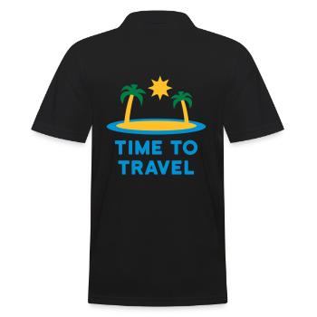 Time to travel (Insel, Palmen, Sonne) - Männer Poloshirt - Schwarz - Hinten - Kai (181cm)